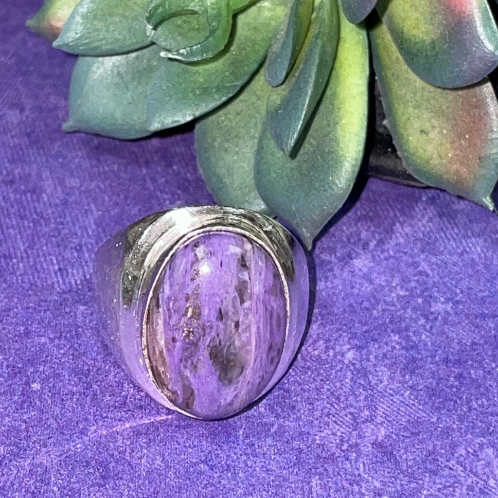 Charoite Silver Ring